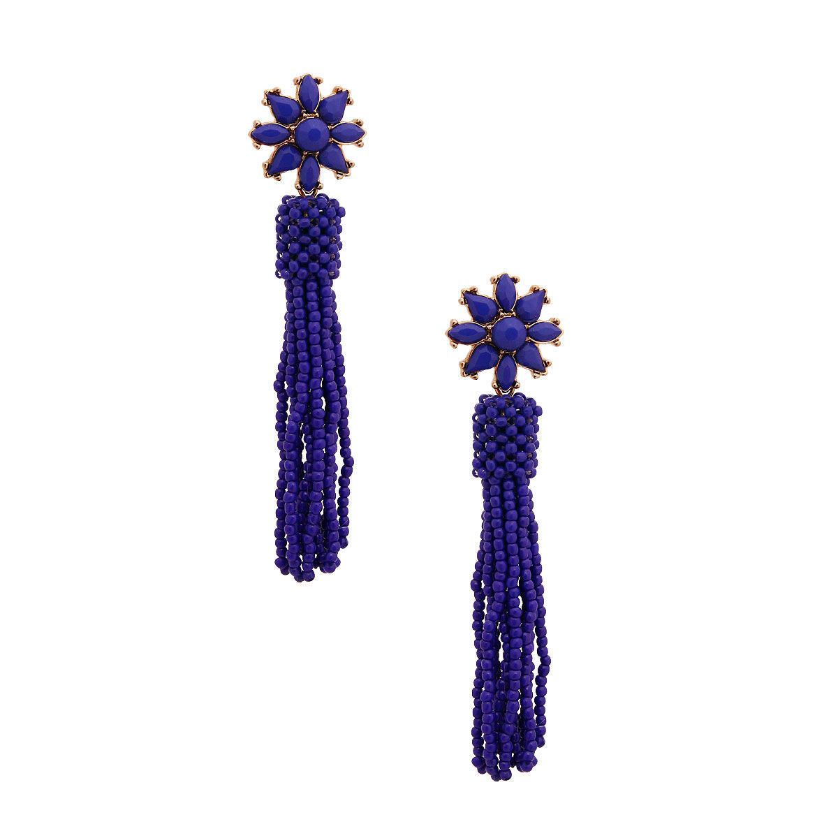 Blue Flower Seed Bead Earrings|3.25 inches - Premium Wholesale Jewelry from Pinktown - Just $8! Shop now at chiquestyles