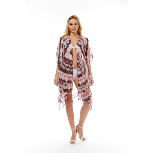 Black and Pink Tie Dye Beach Cover Up|70.8 x 35.4 inches - Premium Wholesale Boutique Clothing from Pinktown - Just $21! Shop now at chiquestyles