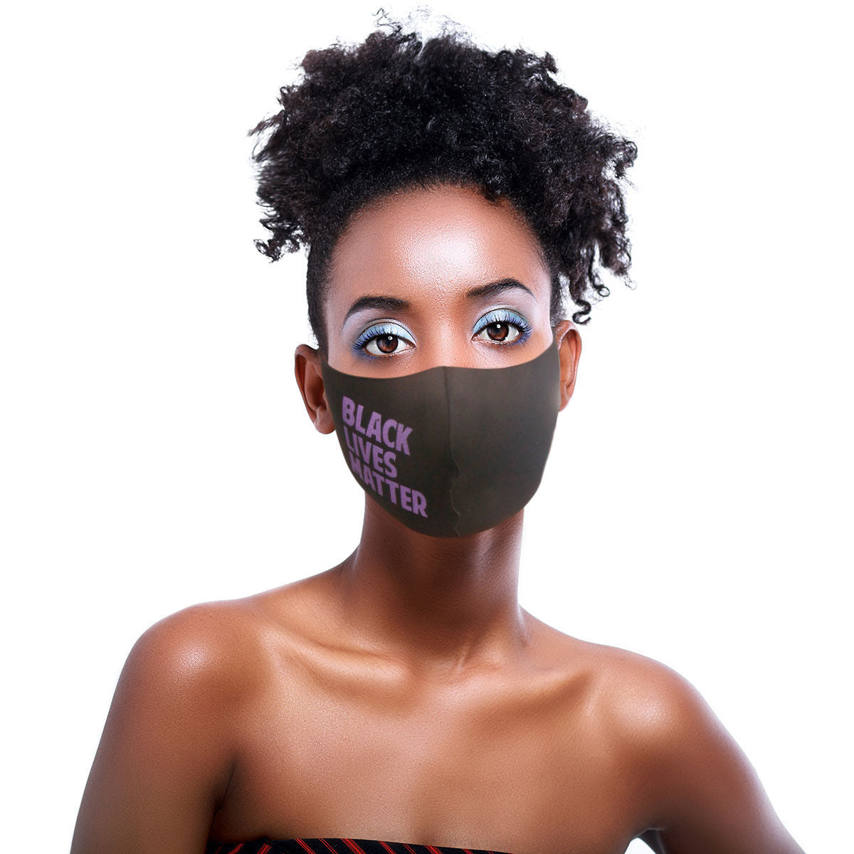 Purple Print BLACK LIVES MATTER Mask|Stretch to Fit - Premium Wholesale Fashion Accessories from Pinktown - Just $6! Shop now at chiquestyles