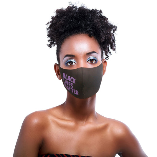 Purple Print BLACK LIVES MATTER Mask|Stretch to Fit - Premium Wholesale Fashion Accessories from Pinktown - Just $6! Shop now at chiquestyles