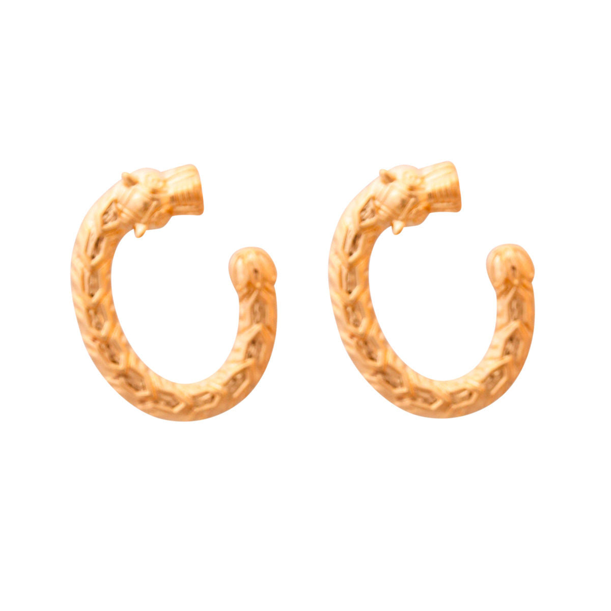 Gold Dragon Horseshoe Earrings|1.5 inches - Premium Wholesale Jewelry from Pinktown - Just $7! Shop now at chiquestyles