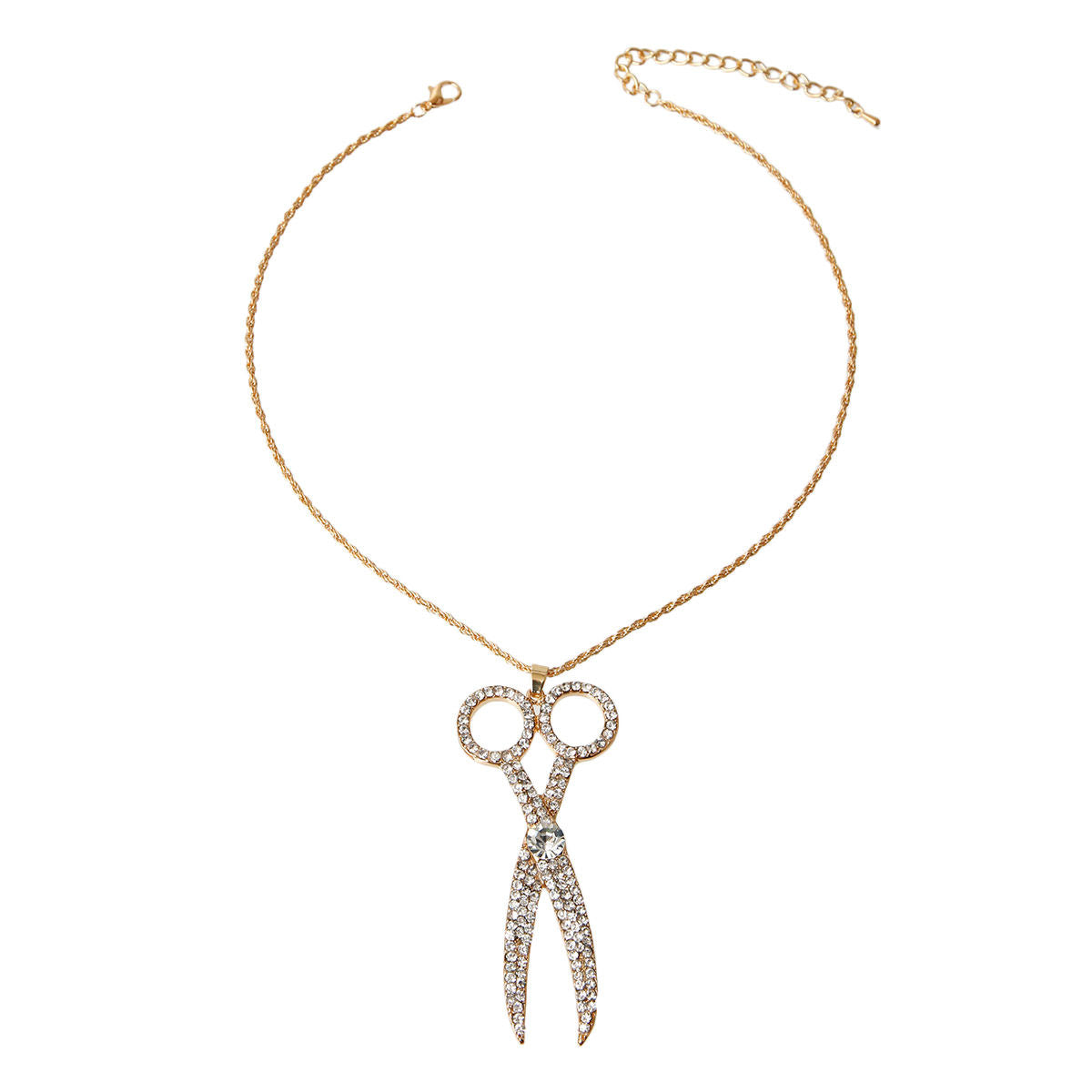 Rhinestone Scissors Pendant Necklace|18 inches - Premium Wholesale Jewelry from Pinktown - Just $11! Shop now at chiquestyles