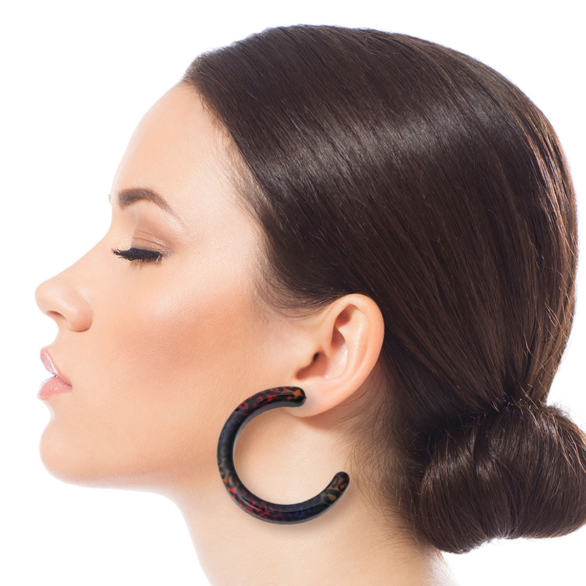 Rainbow Leopard Hoop Set|2 inches - Premium Wholesale Jewelry from Pinktown - Just $6! Shop now at chiquestyles