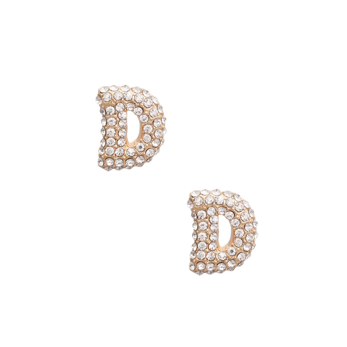 D Initial Rhinestone Studs|.85 inches - Premium Wholesale Jewelry from Pinktown - Just $11! Shop now at chiquestyles
