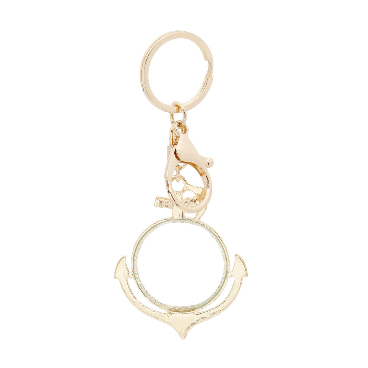 Gold Anchor Magnifying Glass Keychain|5 x 2 inches - Premium Wholesale Fashion Accessories from Pinktown - Just $7! Shop now at chiquestyles