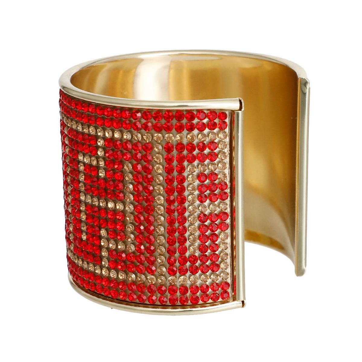 Red Greek Key Designer Gold Cuff - Premium Wholesale Jewelry from Pinktown - Just $9! Shop now at chiquestyles