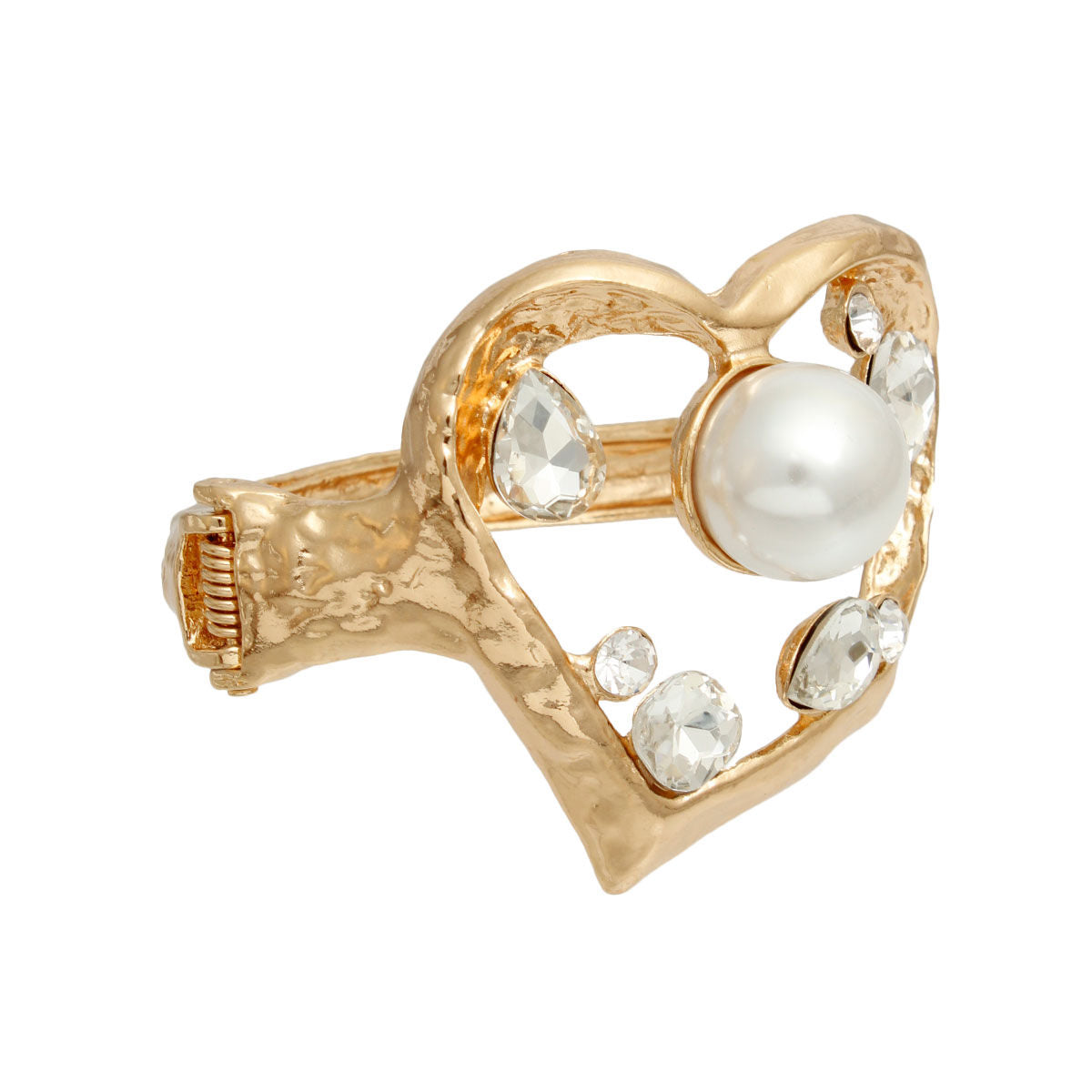 Gold Open Heart Hinge Cuff - Premium Wholesale Jewelry from Pinktown - Just $19! Shop now at chiquestyles
