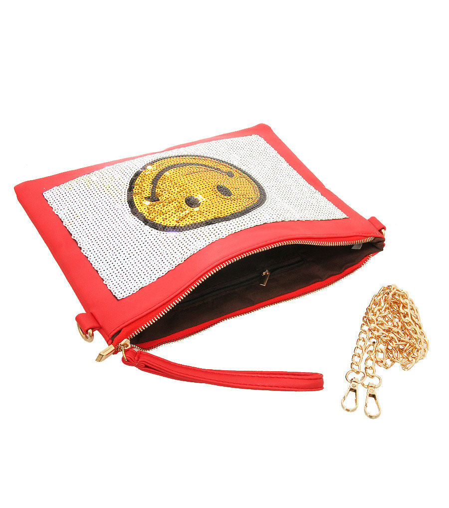 Smile Sequin Clutch|9 x 12 inches - Premium Wholesale Fashion Accessories from Pinktown - Just $28! Shop now at chiquestyles