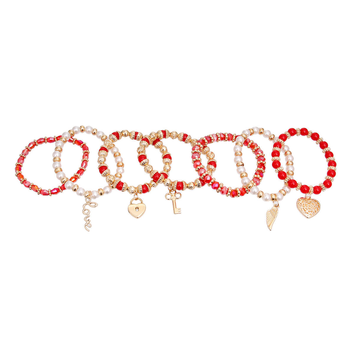 Red and Pearl Love Bracelets - Premium Wholesale Jewelry from Pinktown - Just $13! Shop now at chiquestyles
