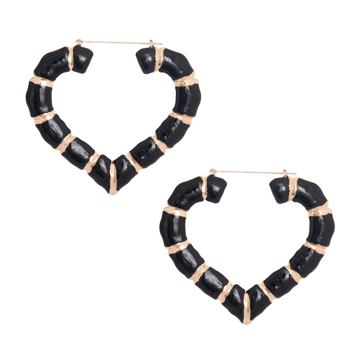 Black Heart Bamboo Hoops - Premium Wholesale Jewelry from Pinktown - Just $12! Shop now at chiquestyles