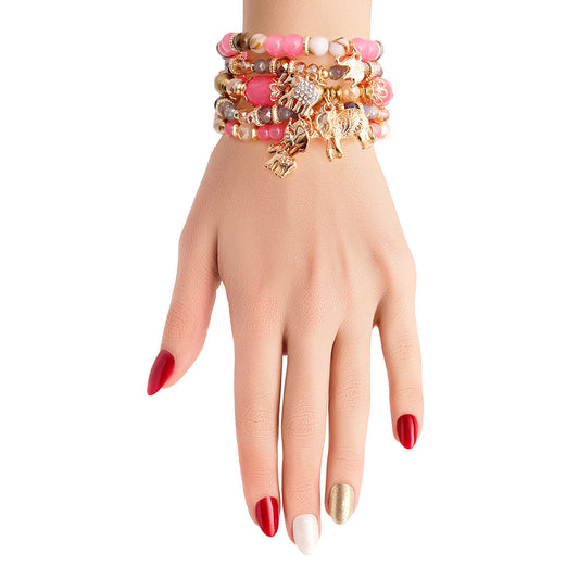 Pink Bead Elephant Bracelets - Premium Wholesale Jewelry from Pinktown - Just $13! Shop now at chiquestyles