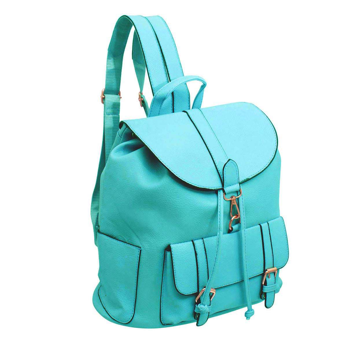 Aqua Buckle Flap Backpack - Premium Wholesale Fashion Accessories from Pinktown - Just $34! Shop now at chiquestyles