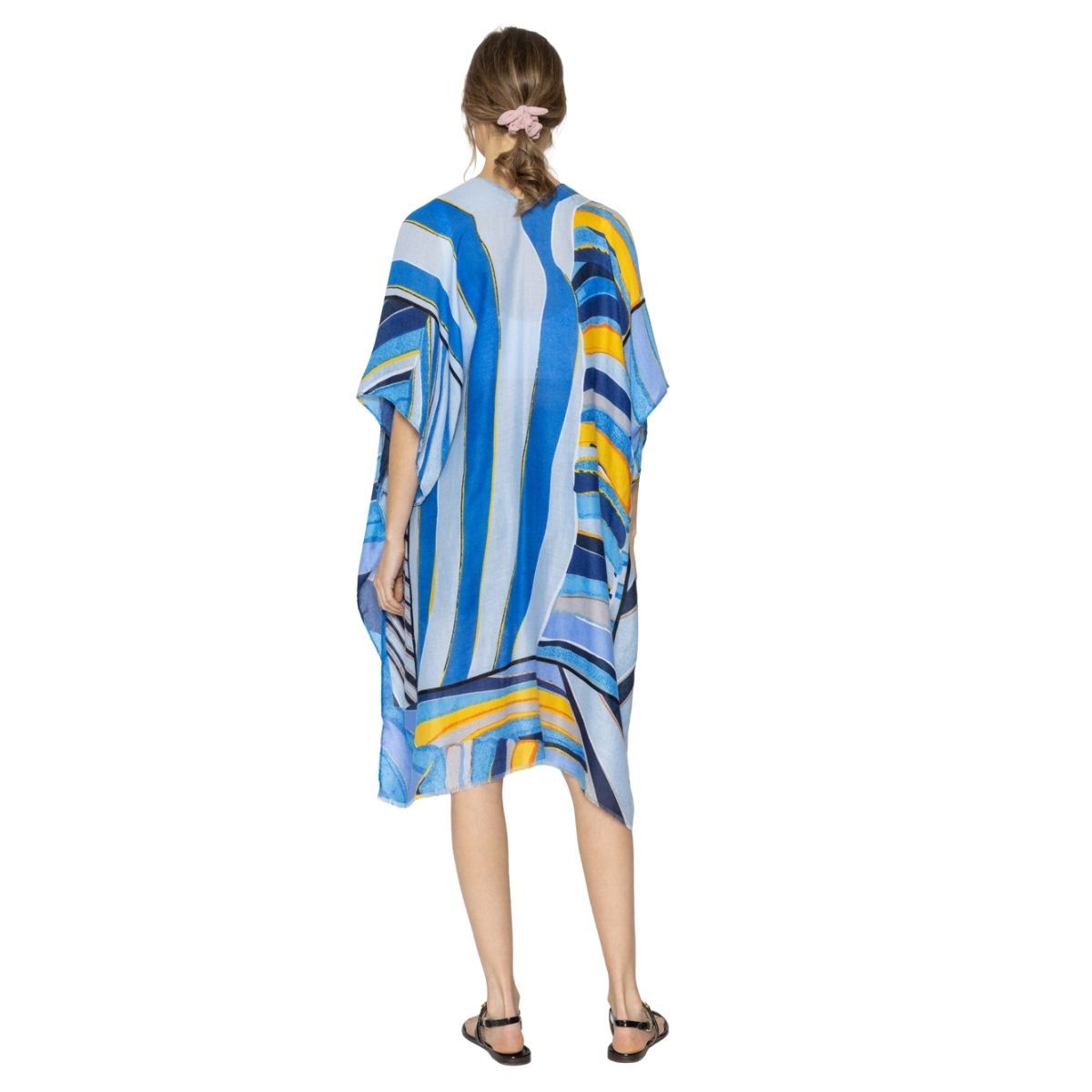 Blue Abstract Print Kimono - Premium Wholesale Boutique Clothing from Pinktown - Just $22! Shop now at chiquestyles