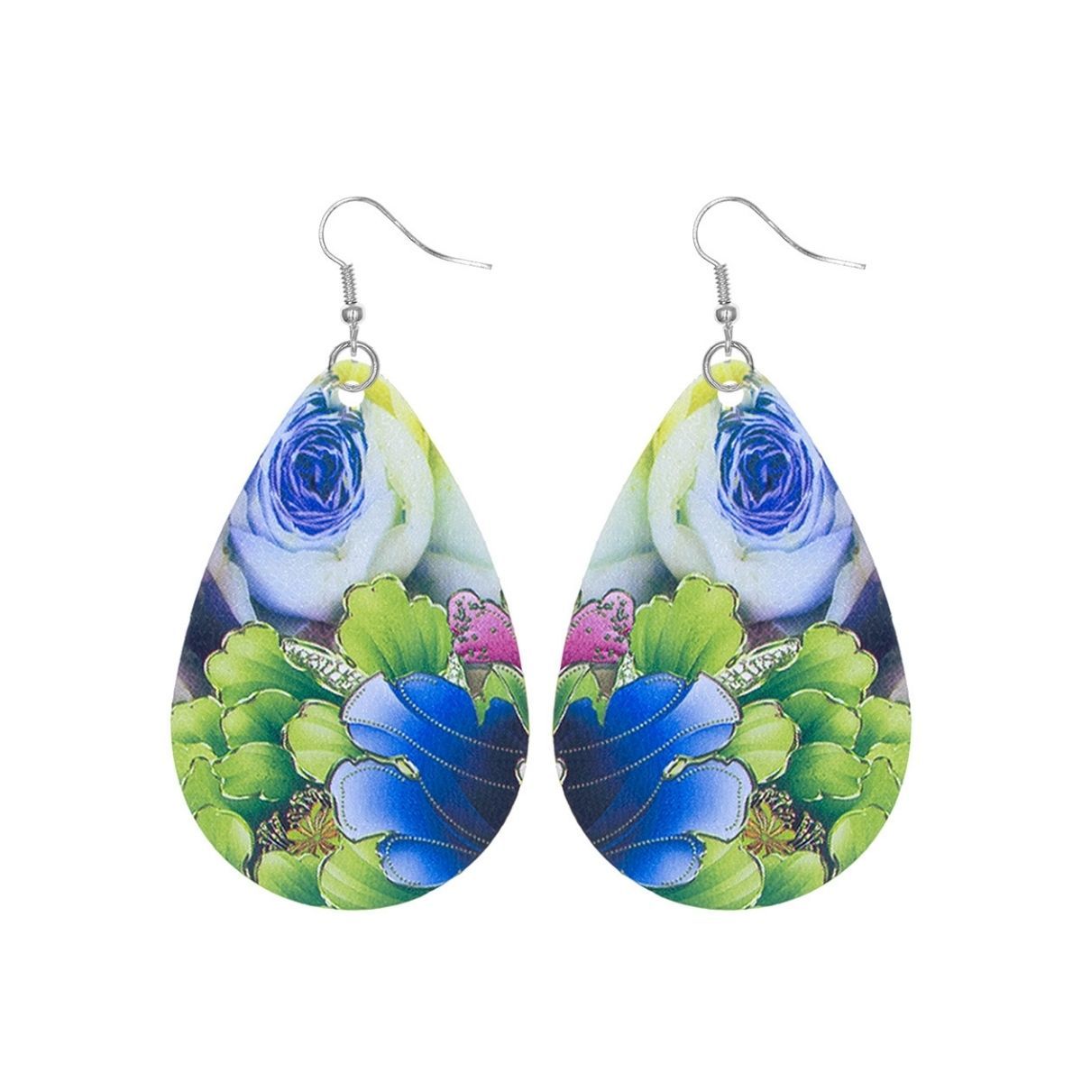 Assorted Floral Printed Teardrop Earrings - Premium Wholesale Jewelry from Pinktown - Just $4! Shop now at chiquestyles