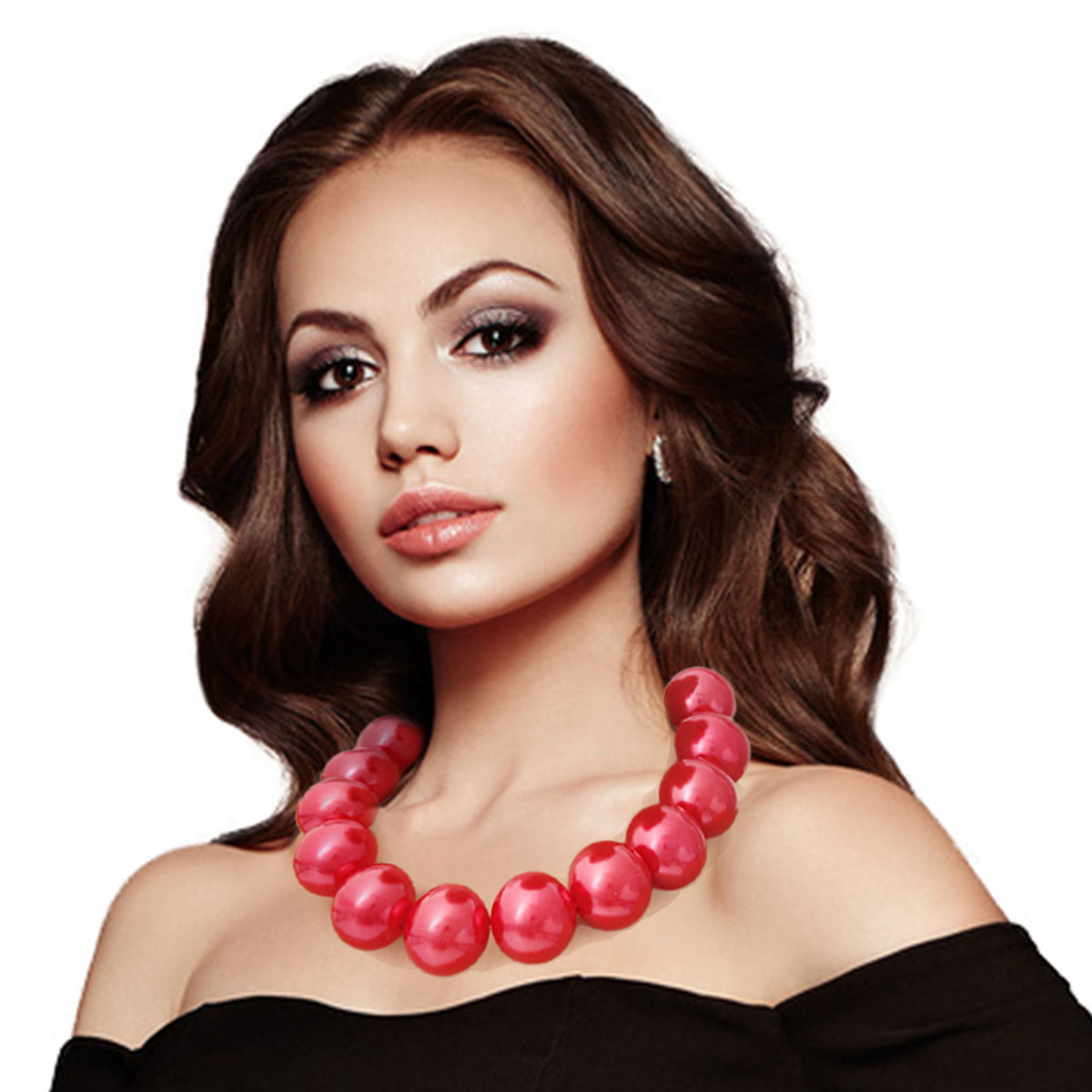 Red Bubble Gum Pearl Necklace|18 inches - Premium Wholesale Jewelry from Pinktown - Just $16! Shop now at chiquestyles