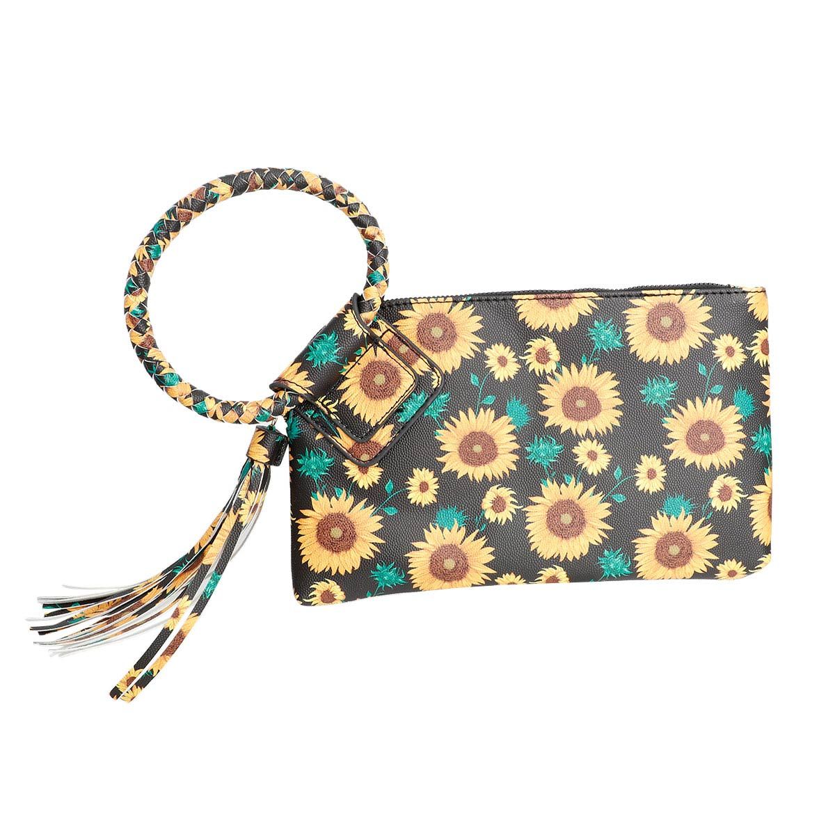 Black Sunflower Bangle Clutch|10.5 x 6 x 1 inches - Premium Wholesale Fashion Accessories from Pinktown - Just $30! Shop now at chiquestyles