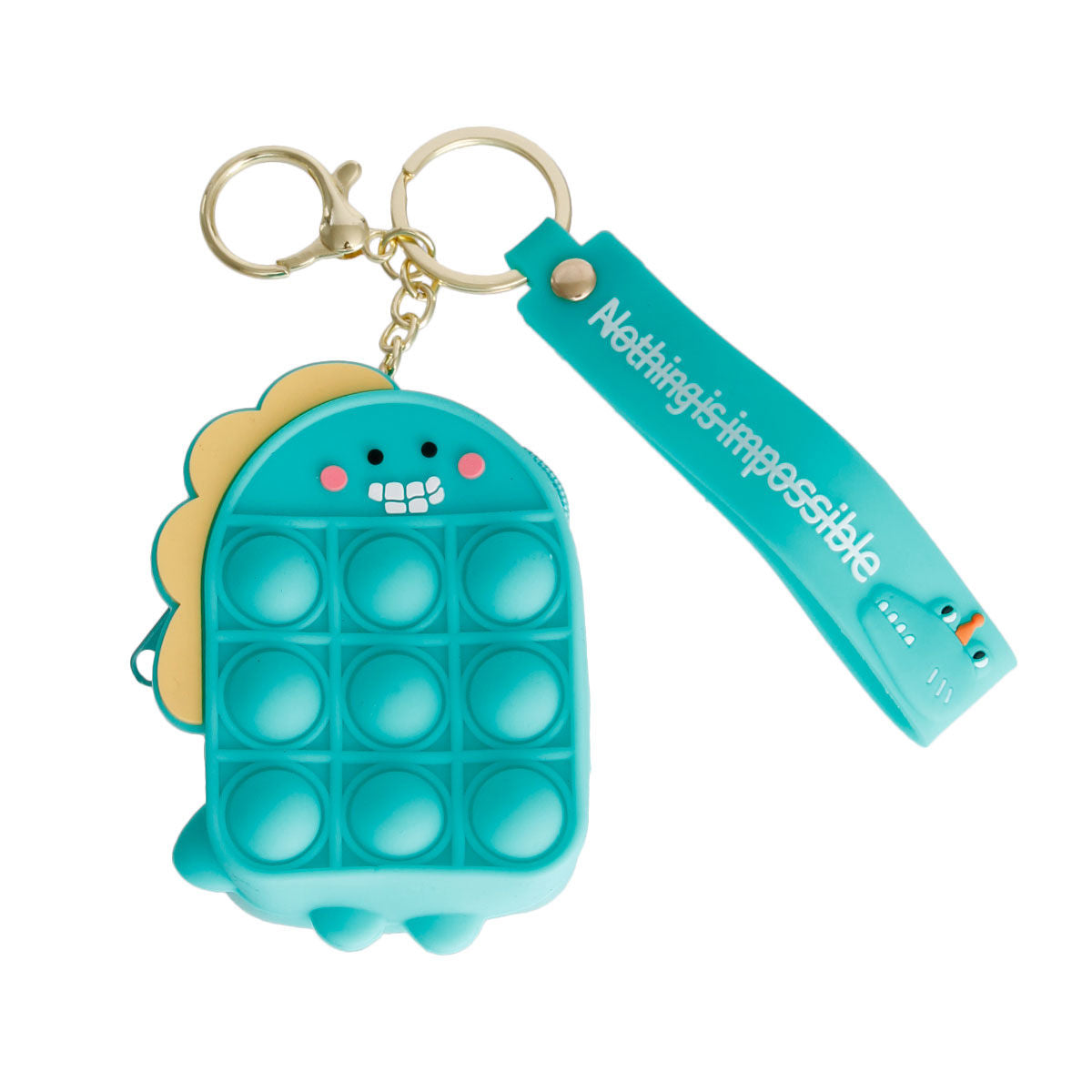 Aqua Dino Bubble Pop Keychain|3 x 2.25 inches - Premium Wholesale Fashion Accessories from Pinktown - Just $9! Shop now at chiquestyles