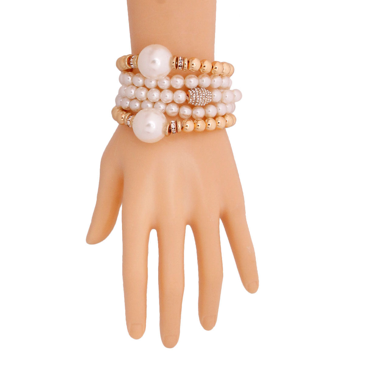 Gold and Cream Bubble Gum Pearl Bracelets - Premium Wholesale Jewelry from Pinktown - Just $13! Shop now at chiquestyles