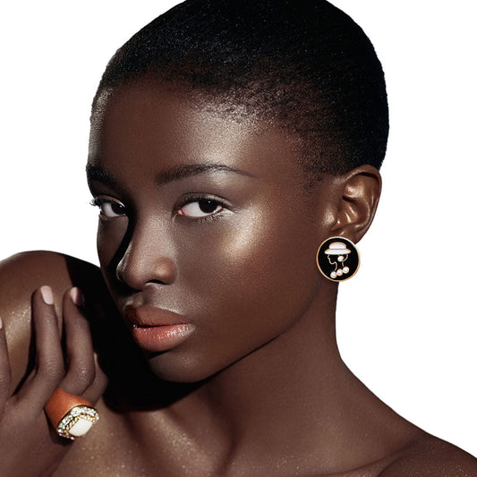 Gold Black 3pcs Silhouette Designer Studs|Assorted - Premium Wholesale Jewelry from Pinktown - Just $14! Shop now at chiquestyles