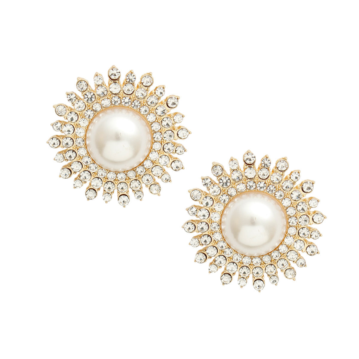 Cream Pearl Stone Burst Studs - Premium Wholesale Jewelry from Pinktown - Just $10! Shop now at chiquestyles