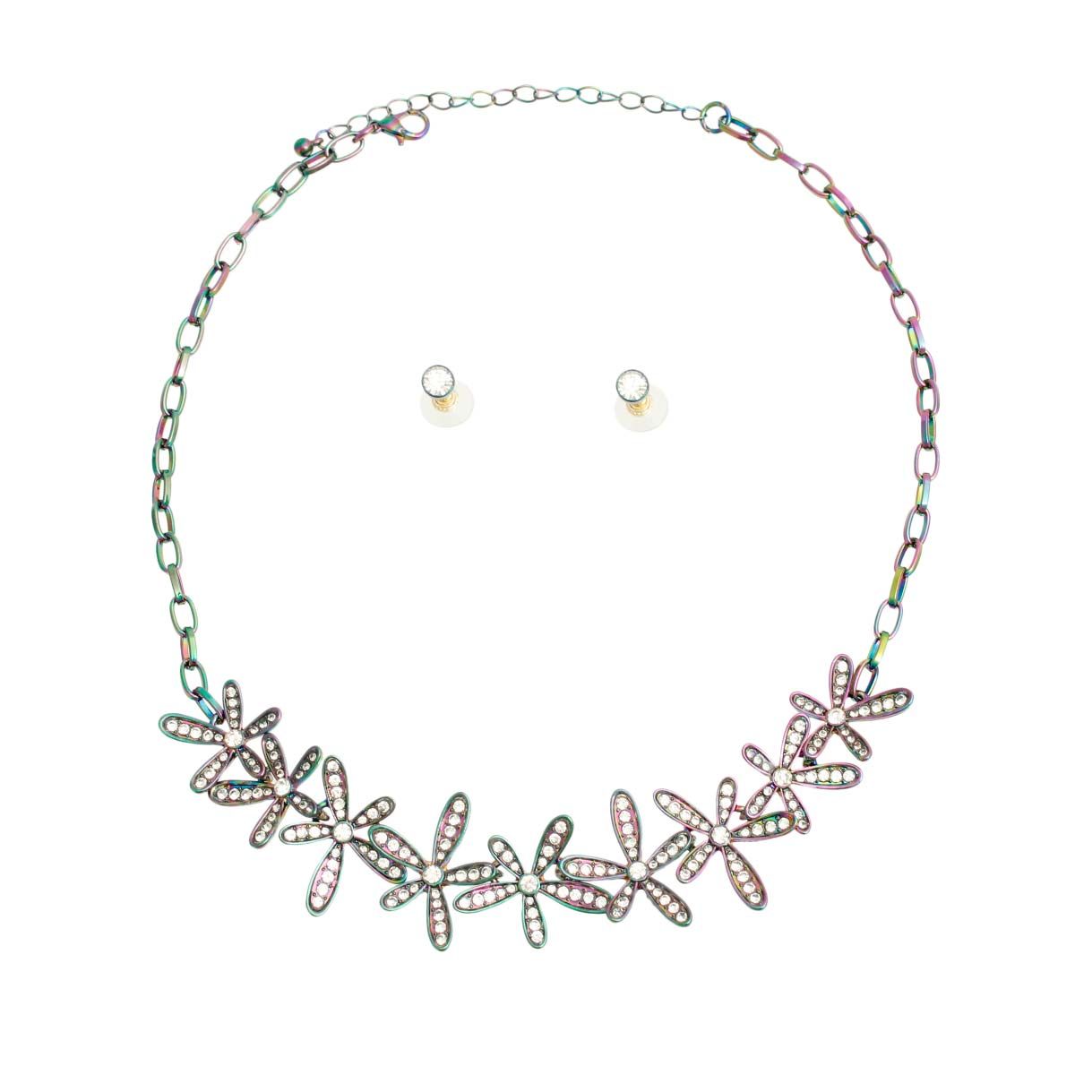 Rainbow Metal Flower Chain - Premium Wholesale Jewelry from Pinktown - Just $18! Shop now at chiquestyles