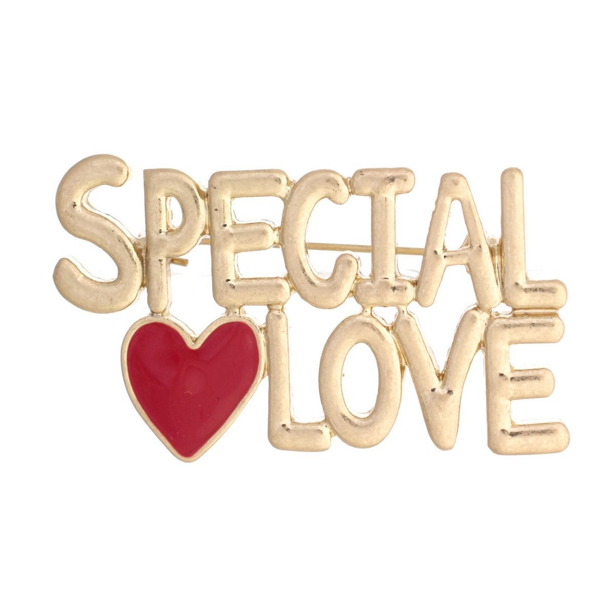 Gold SPECIAL LOVE Pin|2 x 1.2 inches - Premium Wholesale Jewelry from Pinktown - Just $6! Shop now at chiquestyles