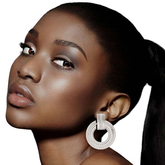 Silver Patterned Metal Circle Studs|1.85 inches - Premium Wholesale Jewelry from Pinktown - Just $10! Shop now at chiquestyles