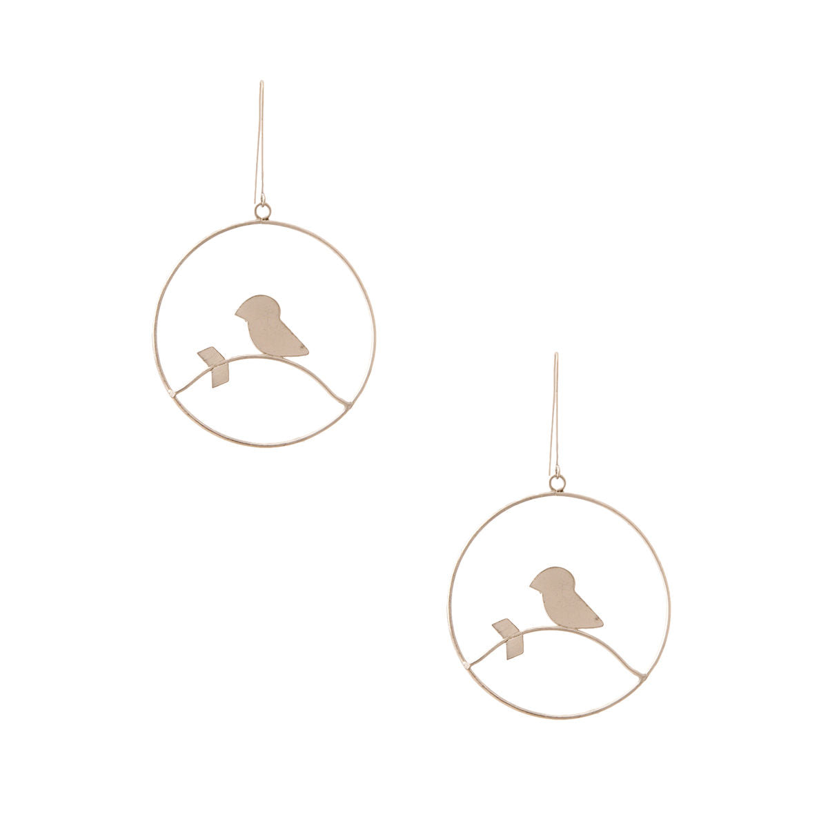 Silver Brass Bird Hoops|4.25 inches - Premium Wholesale Jewelry from Pinktown - Just $15! Shop now at chiquestyles