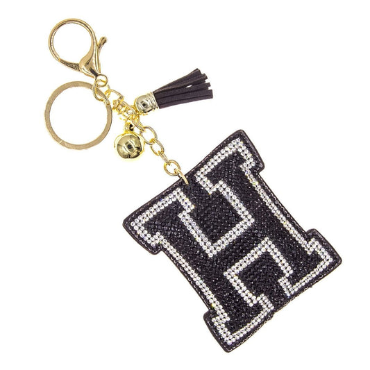 H Black Keychain Bag Charm|6.5 x 2 inches - Premium Wholesale Fashion Accessories from Pinktown - Just $8! Shop now at chiquestyles