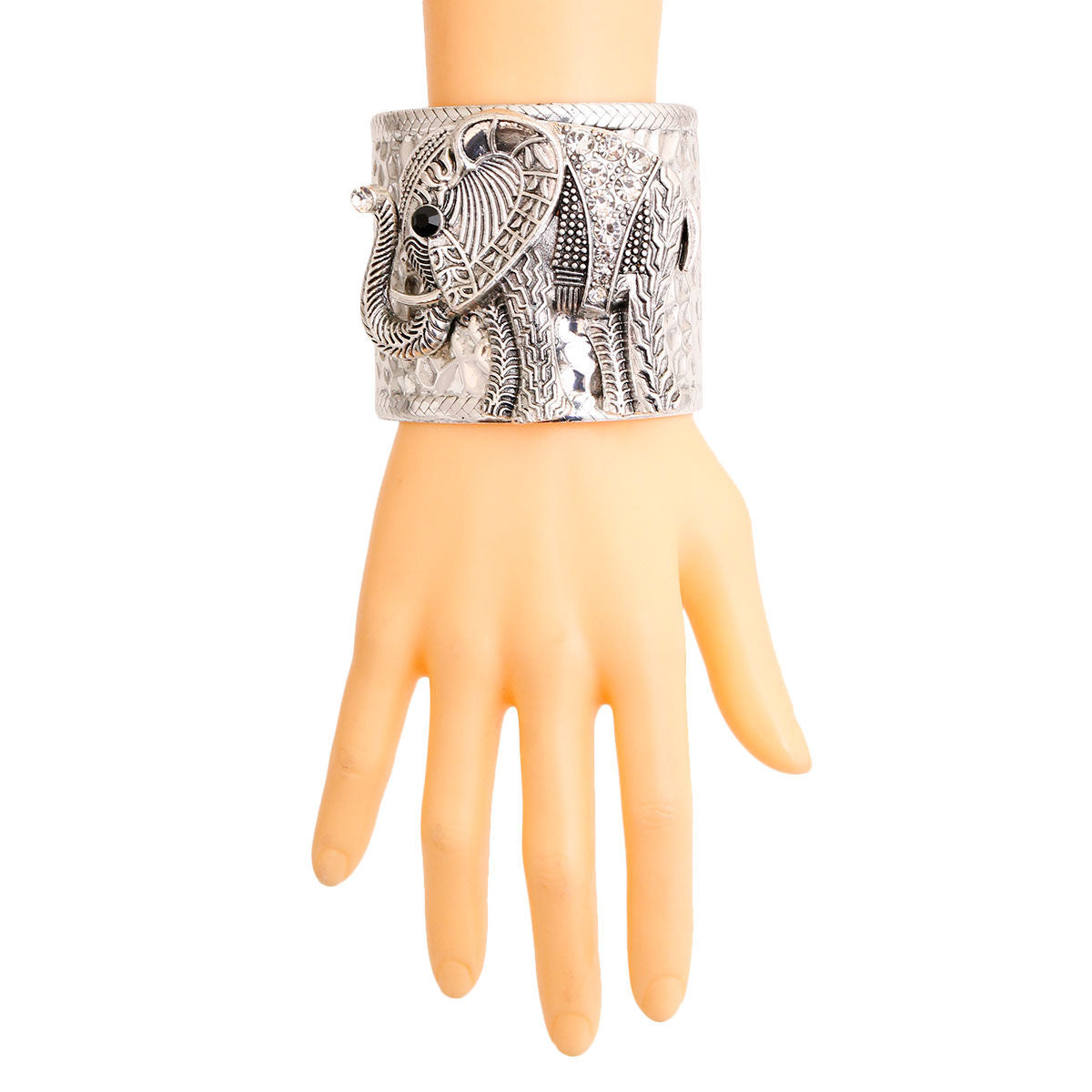 Burnished Silver Engraved Elephant Cuff|Adjustable - Premium Wholesale Jewelry from Pinktown - Just $13! Shop now at chiquestyles