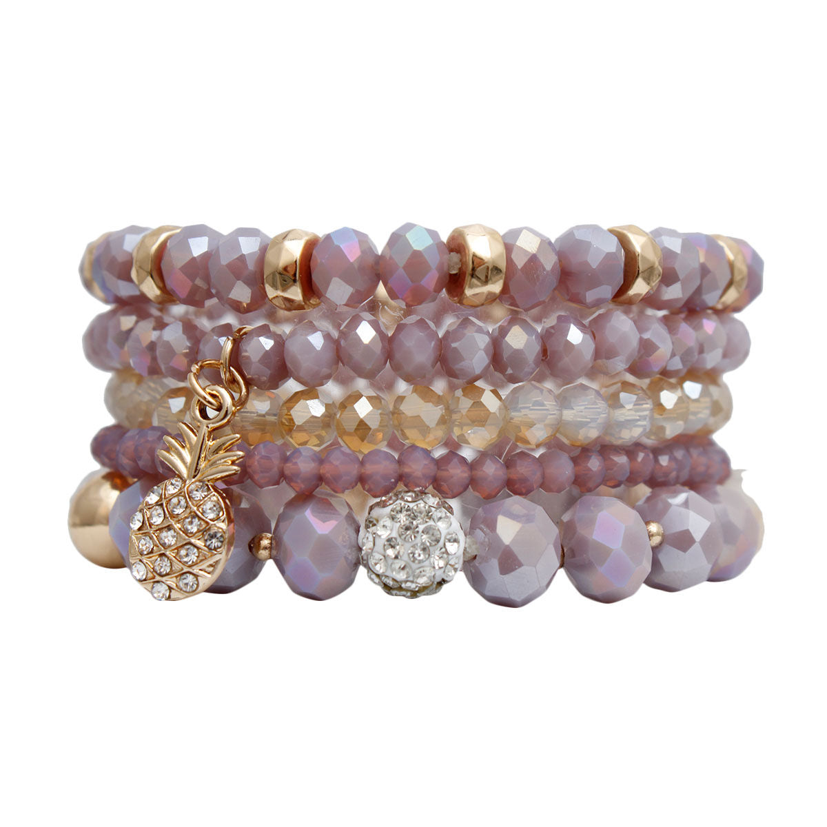 Light Purple Pineapple Charm Bracelets - Premium Wholesale Jewelry from Pinktown - Just $13! Shop now at chiquestyles