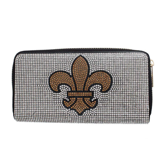Rhinestone Fleur de Lis Wallet|7.5 x 4 x 1.25 inches - Premium Wholesale Fashion Accessories from Pinktown - Just $30! Shop now at chiquestyles