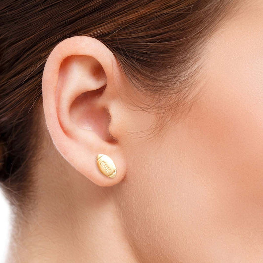 Matte Gold Football Studs|.5 inches - Premium Wholesale Jewelry from Pinktown - Just $6! Shop now at chiquestyles