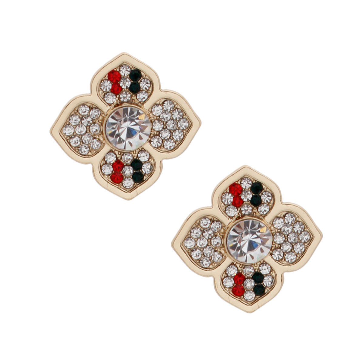 Striped Luxury French Designer Flower Studs - Premium Wholesale Jewelry from Pinktown - Just $11! Shop now at chiquestyles