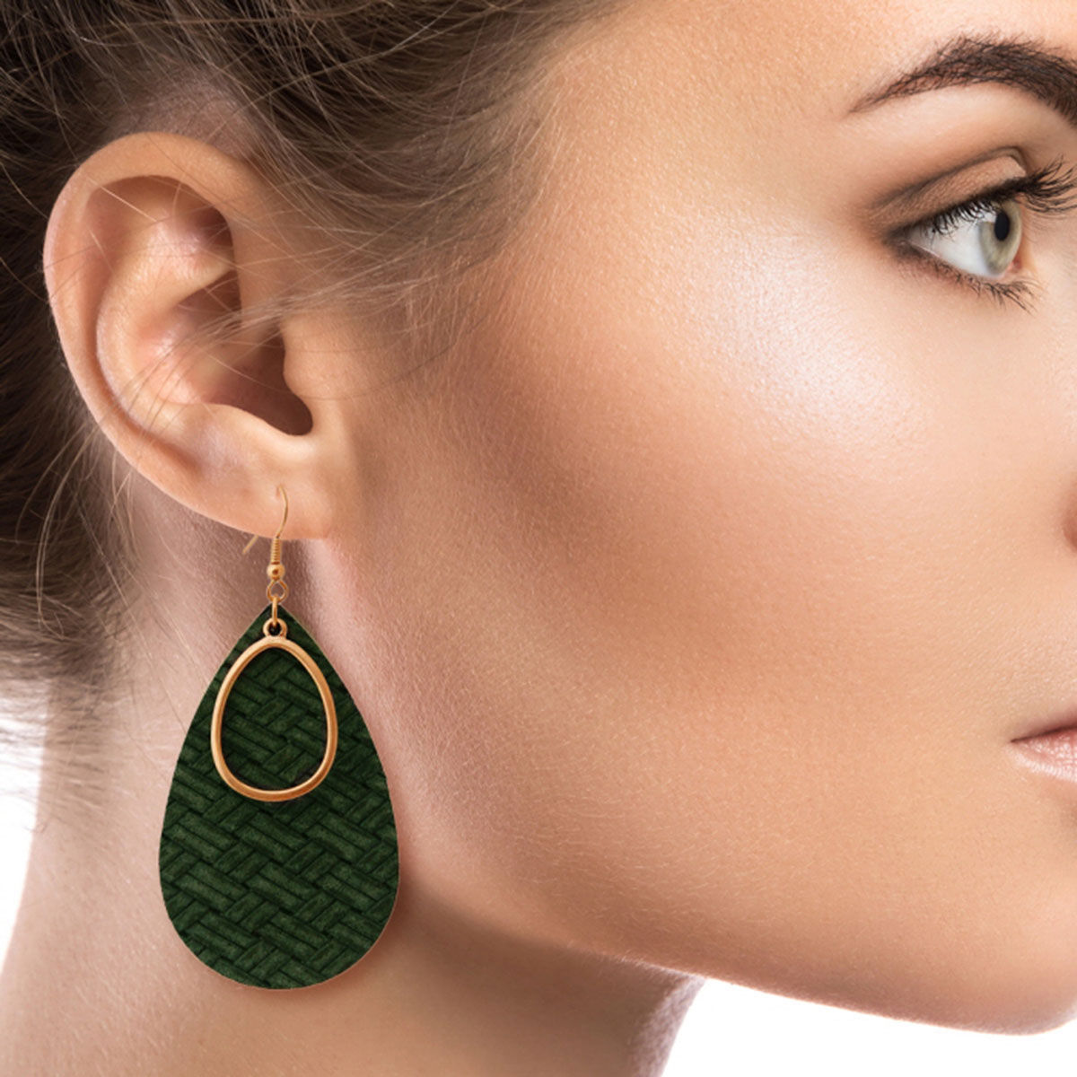Green Leather Teardrop Earrings|2.5 inches - Premium Wholesale Jewelry from Pinktown - Just $11! Shop now at chiquestyles