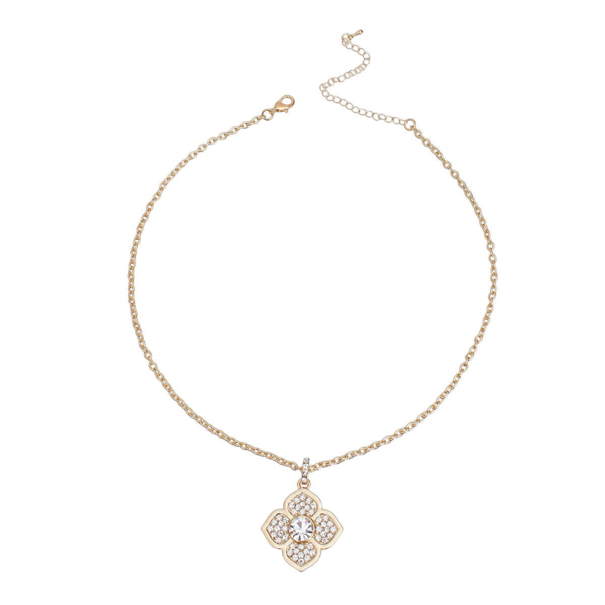 Gold Luxury French Designer Flower Necklace - Premium Wholesale Jewelry from Pinktown - Just $10! Shop now at chiquestyles