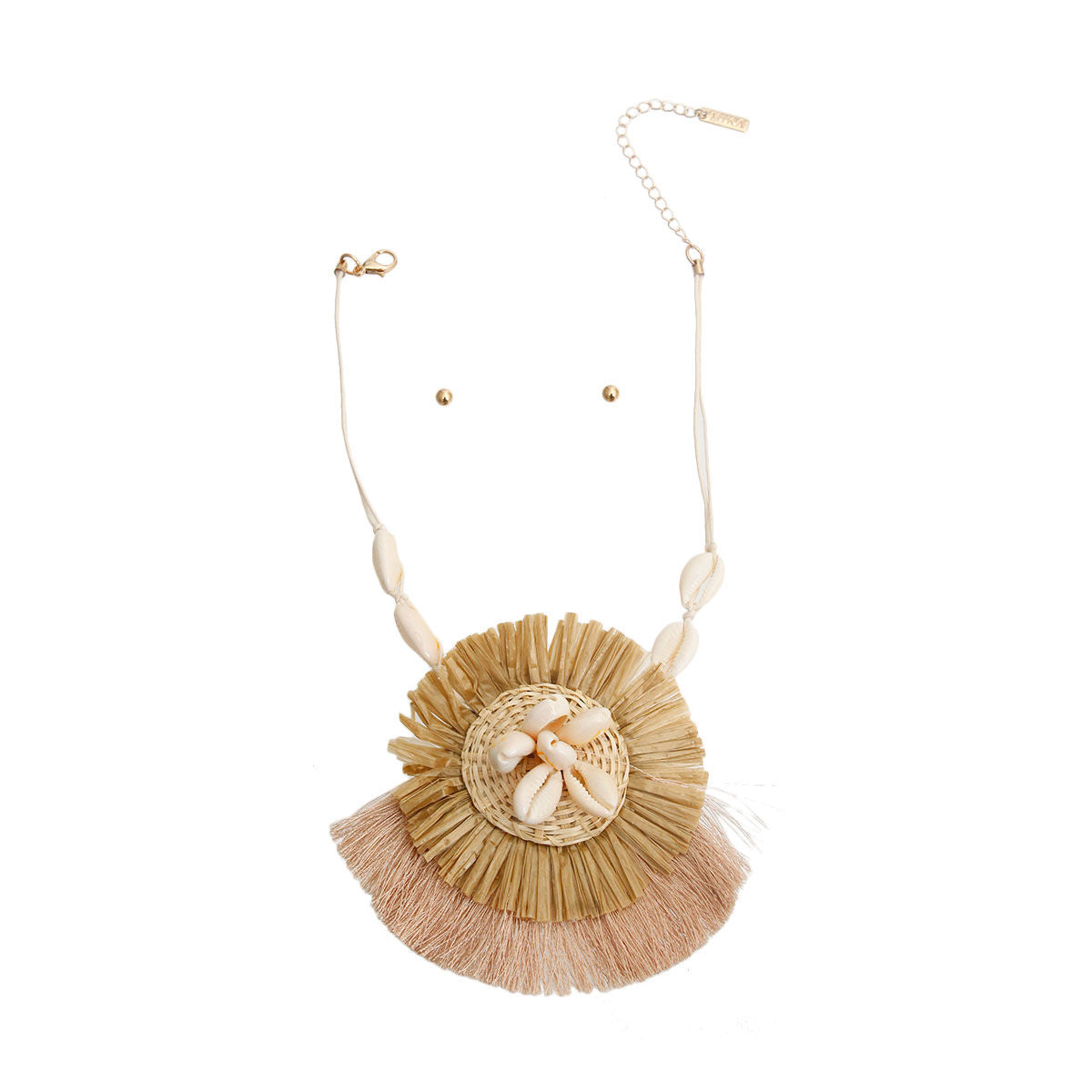 Brown Shell Raffia Tassel Set|16 inches - Premium Wholesale Jewelry from Pinktown - Just $16! Shop now at chiquestyles