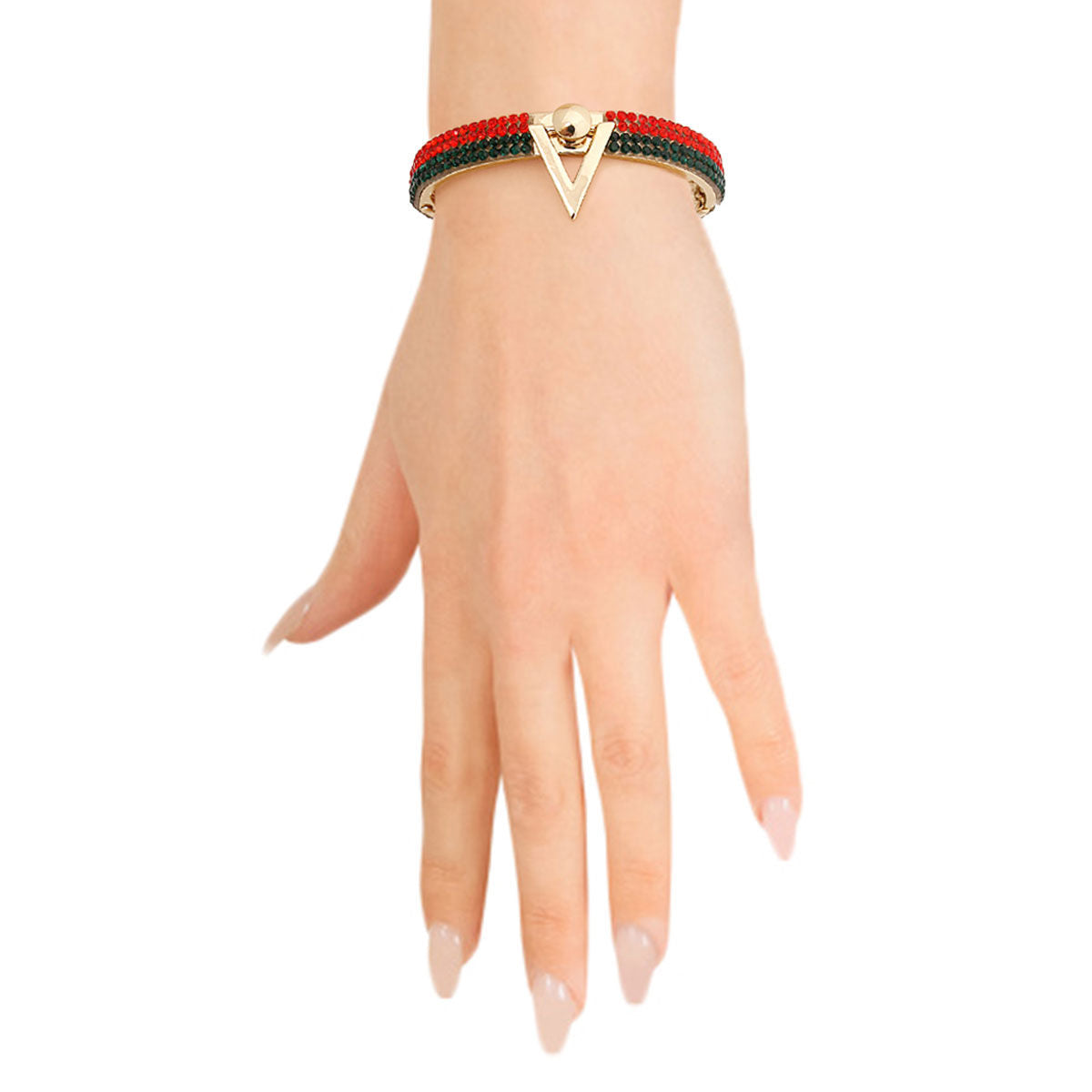 Designer Style Gold V Bracelet|9 inches - Premium Wholesale Jewelry from Pinktown - Just $12! Shop now at chiquestyles