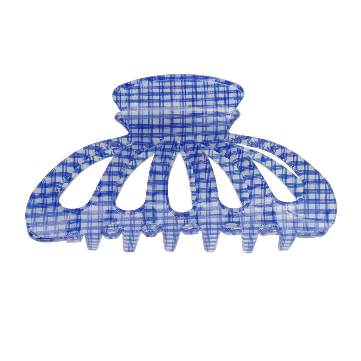 Blue Gingham Big Hair Claw Clip - Premium Wholesale Fashion Accessories from Pinktown - Just $11! Shop now at chiquestyles
