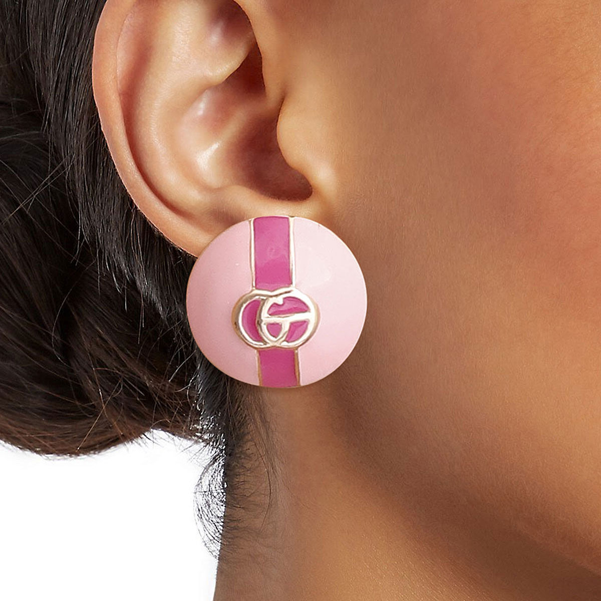 Dome Pastel Pink Designer Studs|1 inch - Premium Wholesale Jewelry from Pinktown - Just $10! Shop now at chiquestyles