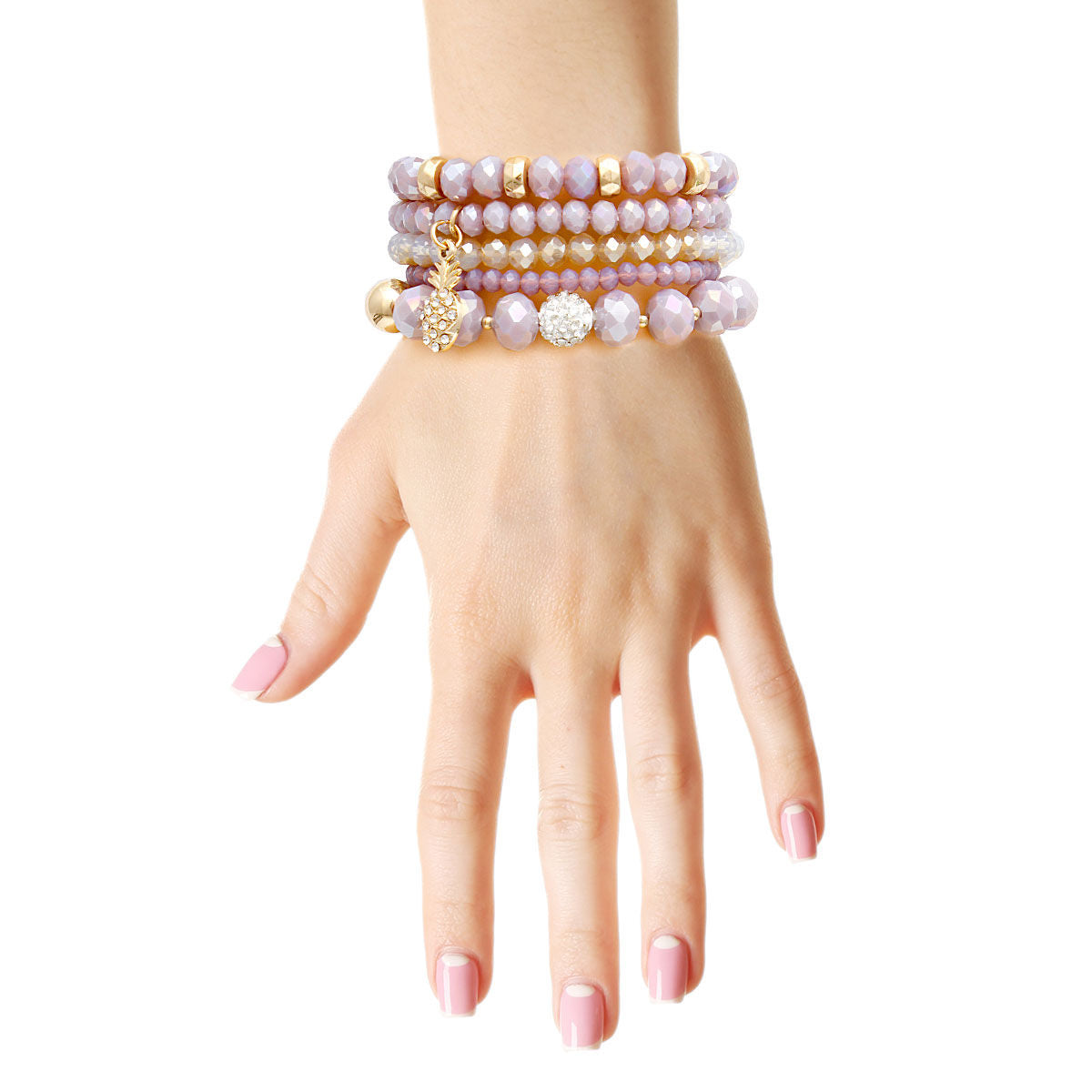 Light Purple Pineapple Charm Bracelets - Premium Wholesale Jewelry from Pinktown - Just $13! Shop now at chiquestyles