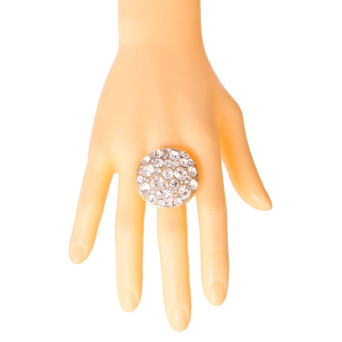 Gold Crystal Bauble Cocktail Ring|Stretch to Fit - Premium Wholesale Jewelry from Pinktown - Just $9! Shop now at chiquestyles
