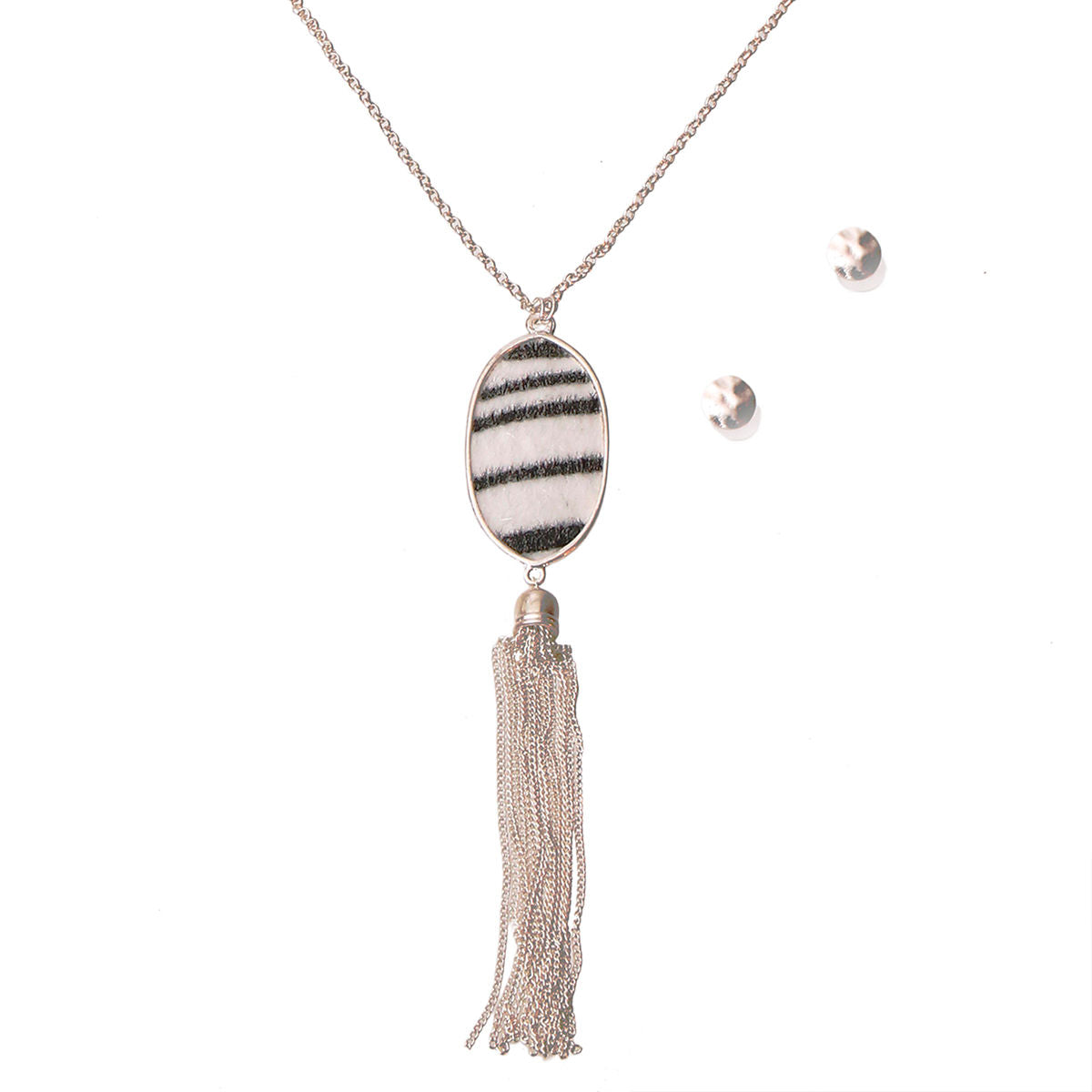 Zebra Pendant Necklace Set|32 inches - Premium Wholesale Jewelry from Pinktown - Just $12! Shop now at chiquestyles