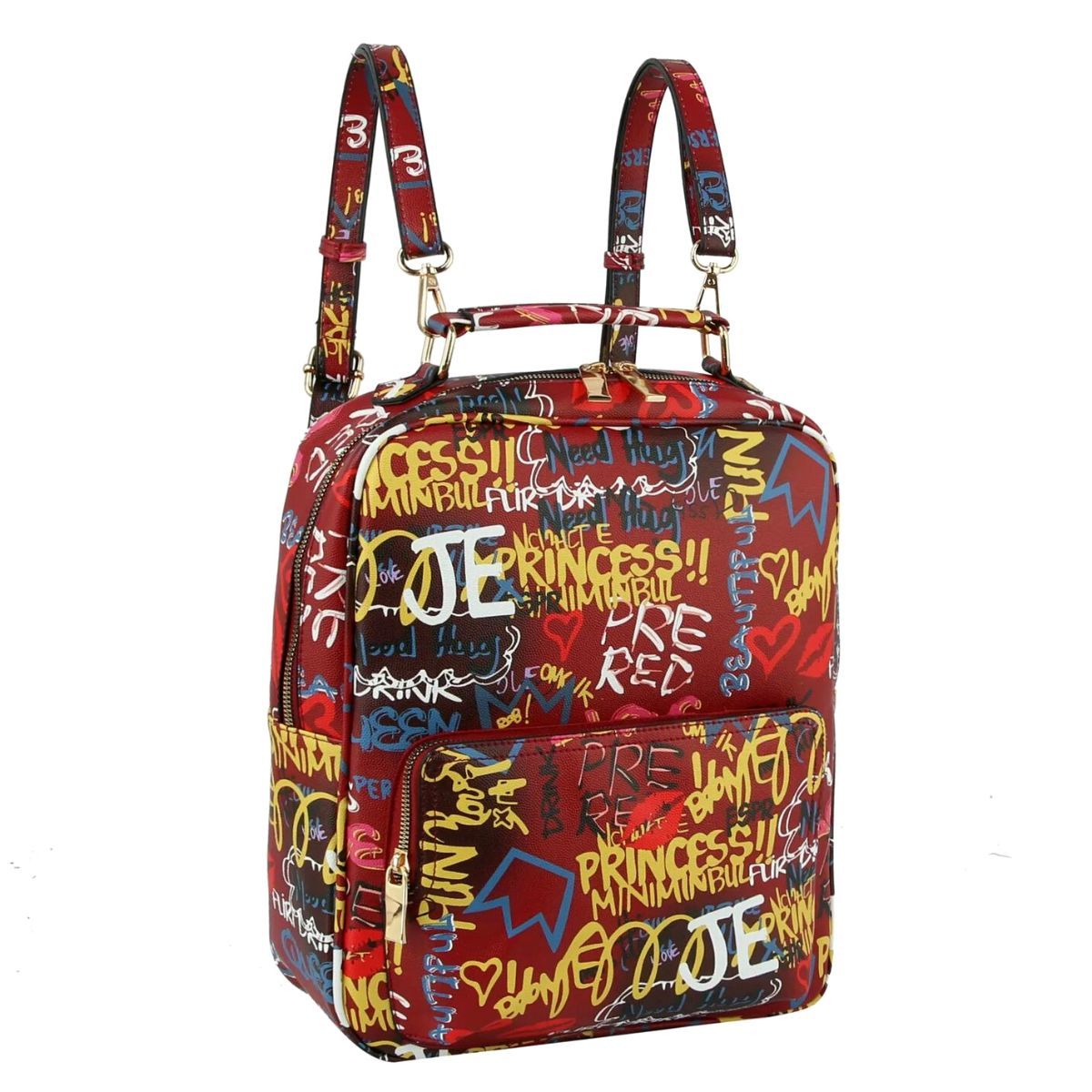 Red Grafitti Trolley Sleeve Backpack - Premium Wholesale Fashion Accessories from Pinktown - Just $64! Shop now at chiquestyles