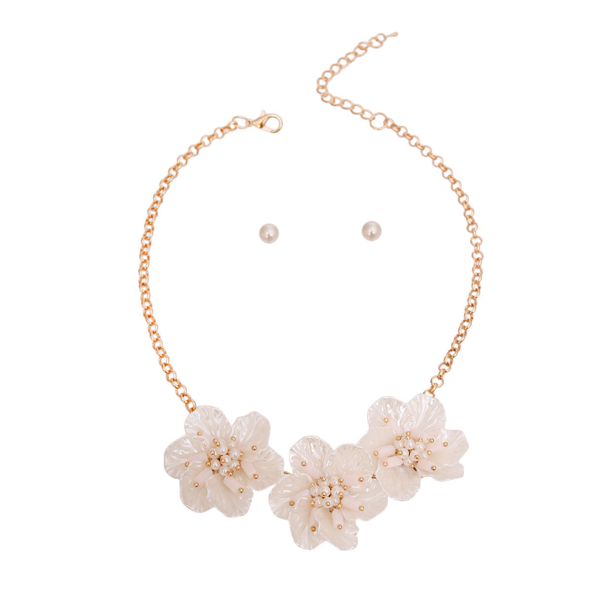 Mother of Pearl Flower Necklace|18 inches - Premium Wholesale Jewelry from Pinktown - Just $11! Shop now at chiquestyles