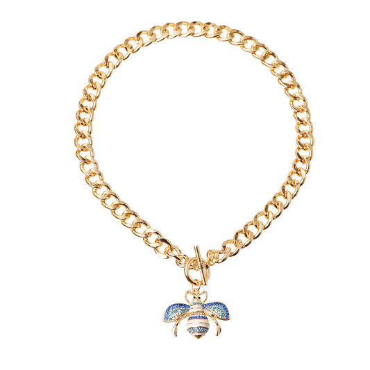 Bee Charm Toggle Necklace|16 inches - Premium Wholesale Jewelry from Pinktown - Just $12! Shop now at chiquestyles