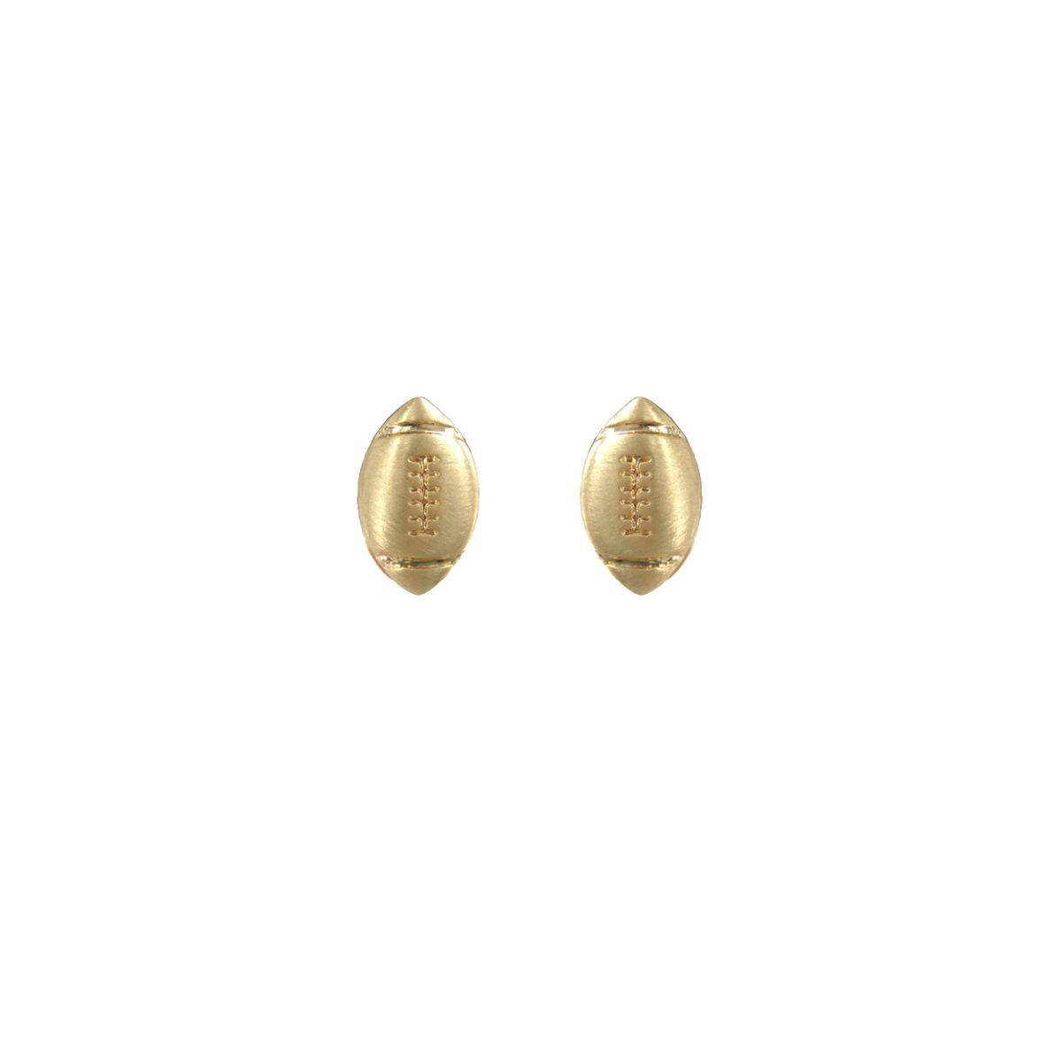 Matte Gold Football Studs - Premium Wholesale Jewelry from Pinktown - Just $6! Shop now at chiquestyles