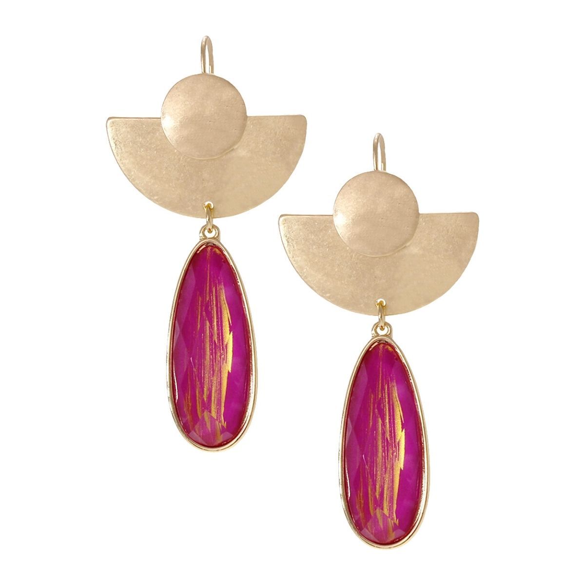 Fuchsia Teardrop Fish Hook Earrings|2.45 inches - Premium Wholesale Jewelry from Pinktown - Just $8! Shop now at chiquestyles