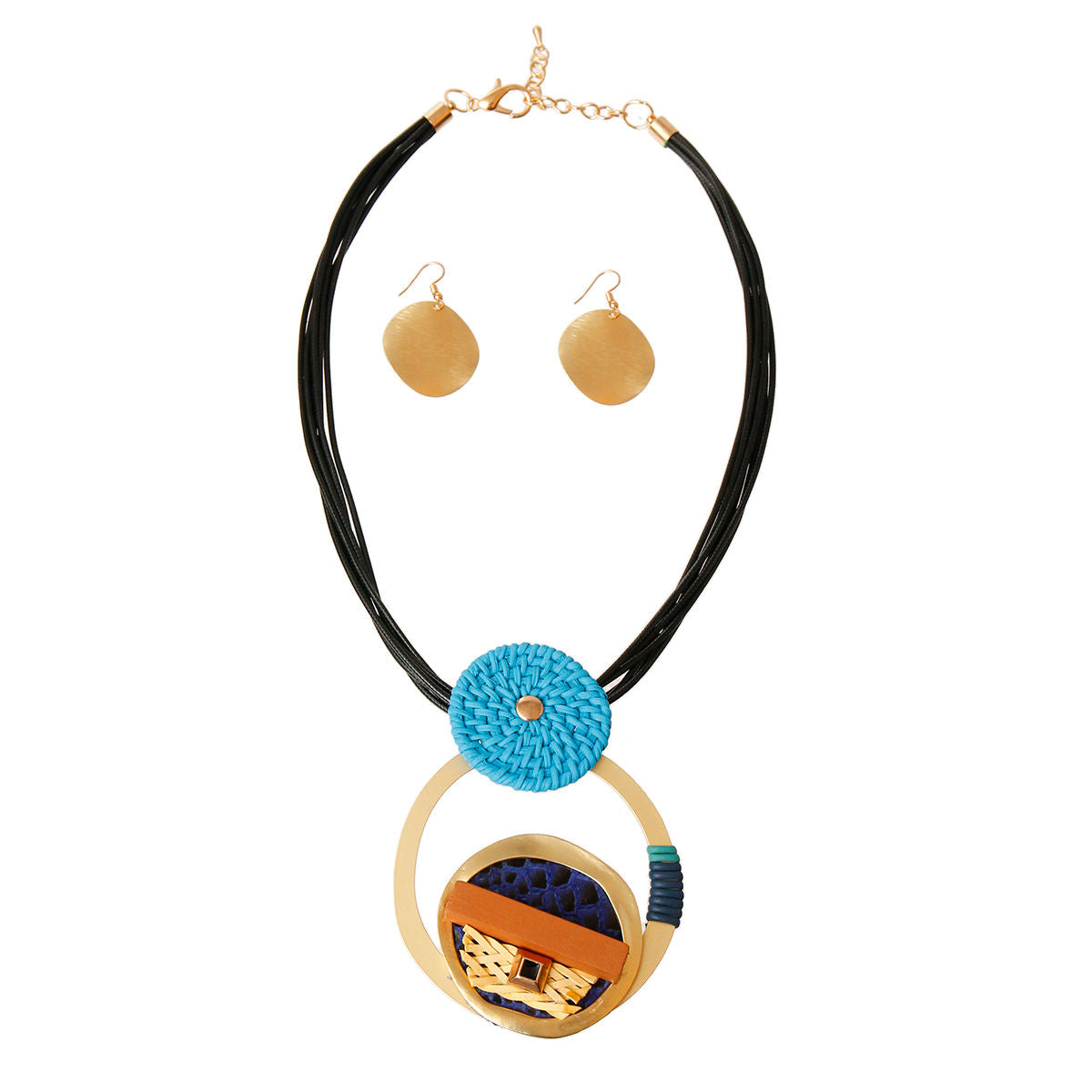 Blue Woven Pendant Set|22 inches - Premium Wholesale Jewelry from Pinktown - Just $23! Shop now at chiquestyles