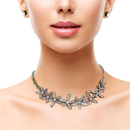 Rainbow Metal Flower Chain|18 inches - Premium Wholesale Jewelry from Pinktown - Just $18! Shop now at chiquestyles